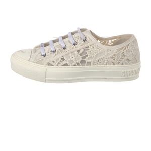 Christian Dior Cream Lace Sneakers with Vintage-Inspired Design